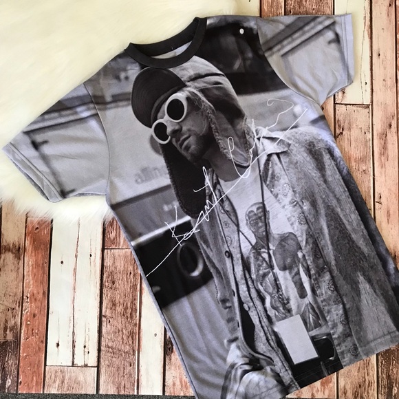 Kurt Cobain Sublimated T-Shirt Small Grey NWT - Picture 8 of 8